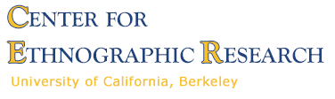 Text in blue and yellow: Center for Ethnographic Research logo