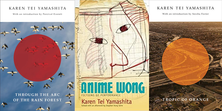 Book Covers of Through the Arc of the Rain Forest, Anime Wong, and Tropic of Orange