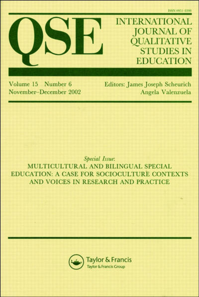 The journal cover for the International Journal of Qualitative Studies in Education.