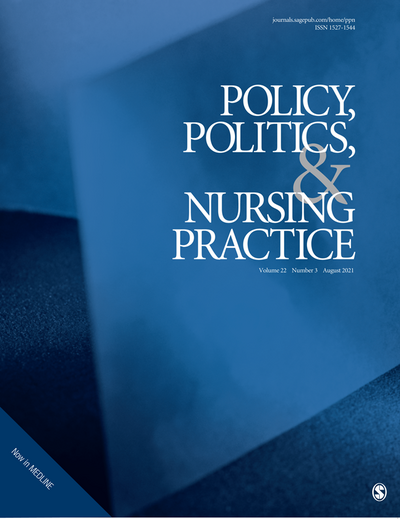 The journal cover for Policy, Politics, & Nursing Practice.