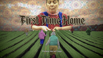 The trailer image depicts an indigenous women weaving large groupings of long green strings. These strings group together in a way that looks like a field.