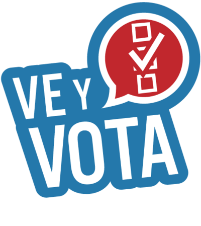 Image says Ve y Vota, "Go and vote" in Spanish.